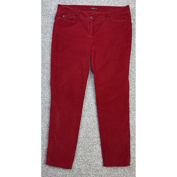 J. McLaughlin Pants - J.McLaughlin Pants Women's 10 Red Velvet Velour Straight Leg Stretch